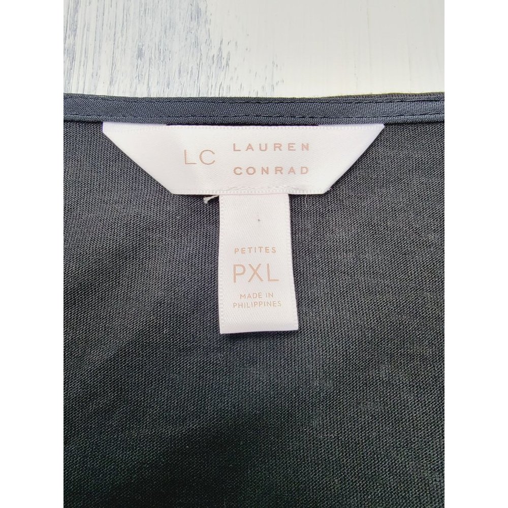 Layered Lauren Conrad Black With White Hearts Allover Top Size PXL - Picture 8 of 8